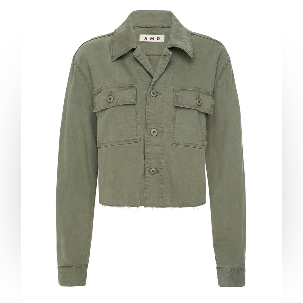 AMO Denim Carly Surplus Green Button-Up Jacket Size M